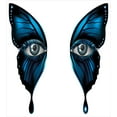 thumbnail image 3 of Eye Duvet Cover Set, Realistic Female Eye on Butterfly Wings Makeup Masquerade, Decorative 3 Piece Bedding Set with 2 Pillow Shams, Queen Size, Blue Black White, by Ambesonne, 3 of 3