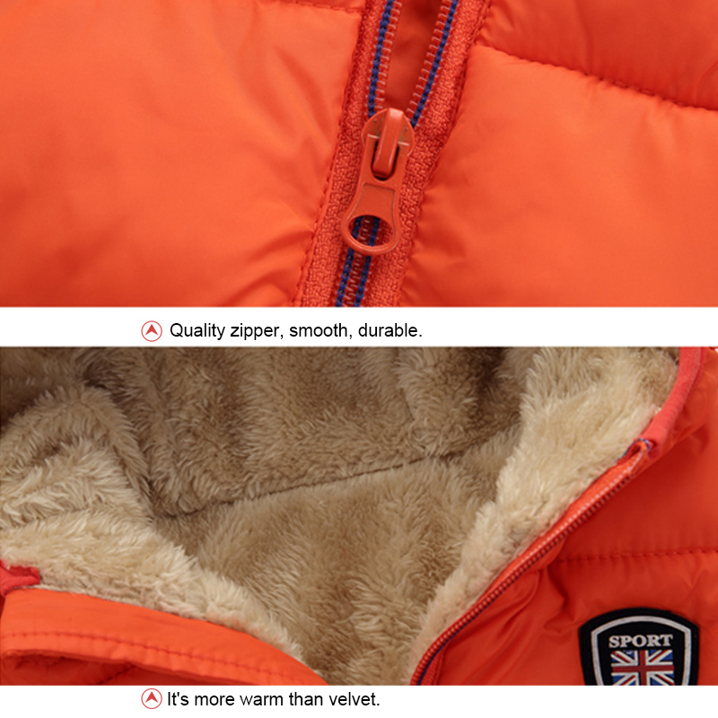 Kids Boy Girl Winter Down Coat Thick Warm Hoodie Jacket Windproof Outwear - image 2 of 7