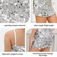 thumbnail image 6 of JASGOOD Sequin Dress for Women Spaghetti Straps Sleeveless Mini Dresses Glitter Party Bodycon Dress Silver, 6 of 9