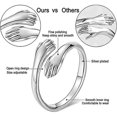 thumbnail image 2 of 2pcs Hug Rings, 925 Sterling Silver Hug Rings For Women Men Girls Love Hugs Open Promise Ring, 2 of 4