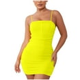 thumbnail image 1 of Mceream Plus Size Women's Bandage Mini Dress – Ruched Bodycon Style, Soft Stretch Material, Trendy Look for Clubbing & Parties Gold L, 1 of 5