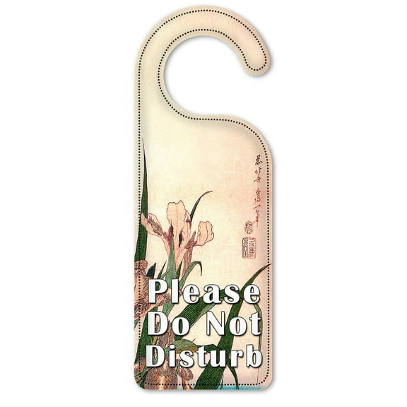 Do Not Disturb Door Knob Hanger Sign - Hokusai: Irises