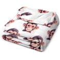 thumbnail image 3 of Monkey Throw Blanket Cute Little Gorilla Animal Print Blankets Gifts Couch Sofa Bed Stuff Decor Soft Cozy Lightweight Fleece Plush Flannel Bedding for Lover Women Men Girls Boys Adults Kids 40"x50", 3 of 6
