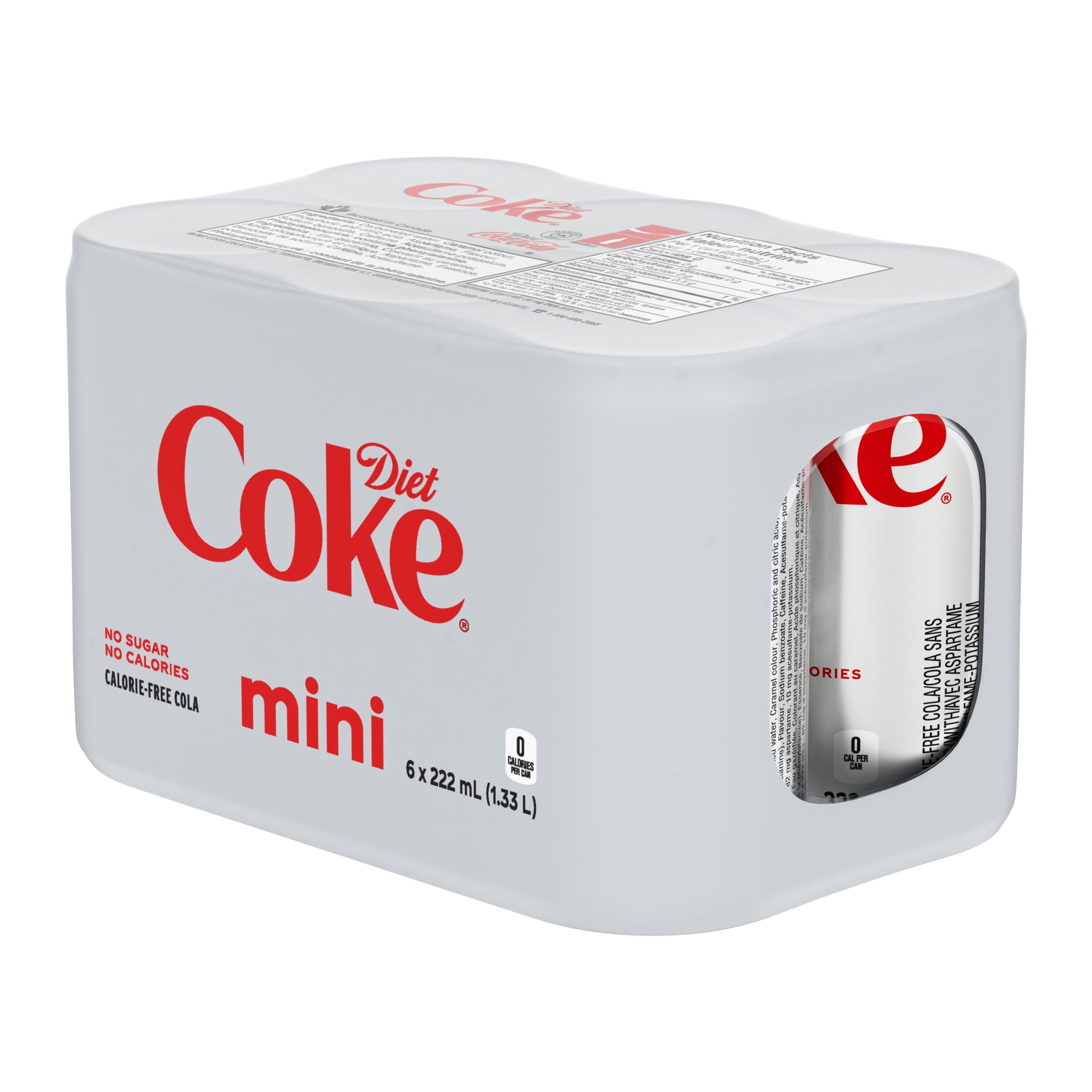 Diet Coke 222mL Mini-Cans 6 Pack, 6 x 222 mL