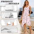 thumbnail image 4 of HELLHERO Ladies Irregular Hem Casual Dress, Pink Seahorse Round Neck Women Round Neck Sleeveless Irregular Hem Dress, Asymmetric Hem Midi Dress for Art Shows, 4 of 8