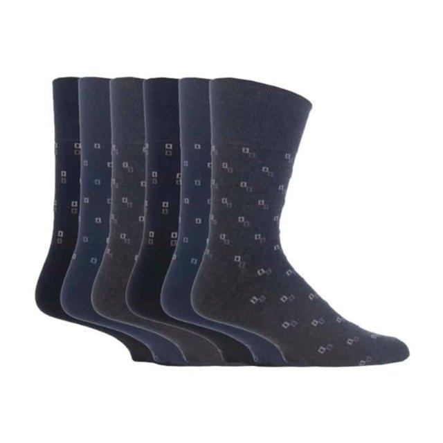 Gentle Grip - 6 Pairs Mens Gentle Grip Non Elastic Socks