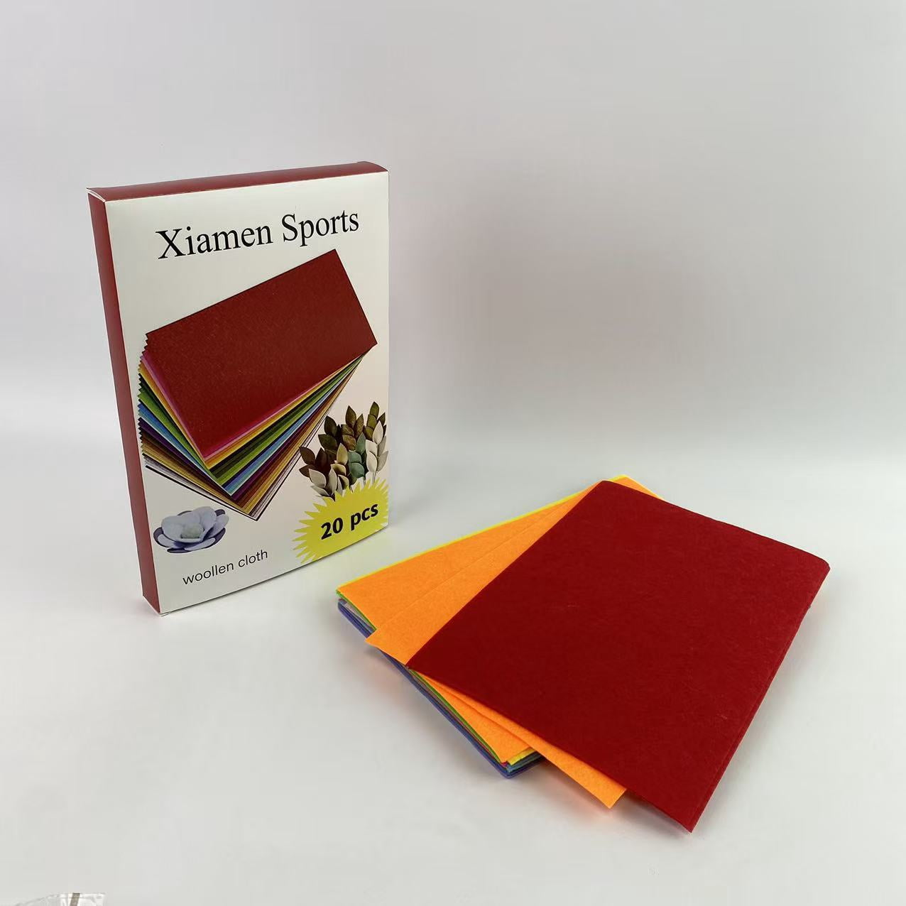 Xiamen Sports woollen cloth,Felt Fabric Sheets, 12" x 8" Craft Felt Fabric Sheets, Assorted Felt Stiff Fabric Square, DIY Sewing Crafts, Patchwork