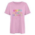 thumbnail image 3 of Camiseta de Profesor de Mujeres, 100 Días Feliz de la Escuela Imprimir Carta de Manga Corta para el Uso Casual Y de Fiesta, la Enseñanza Tee de Moda Temática, 3 of 4