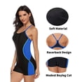 thumbnail image 5 of Charmo Women Athletic One Piece Boyleg Racerback Swimming Suits Bathing Suit, 5 of 6