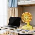 thumbnail image 4 of Rechargeable Desktop Fan with Round Base, Portable Mini Summer Fan, USB Rechargeable 3 Speed Settings, Plastic, 10 x 10 x 17 cm, 1-Pack, 4 of 6