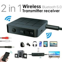 Bluetooth 5.0 Audio Transmitter and Receiver, 2-in-1 Wireless Adapter with 3.5mm Aux Cable, Low Latency for Home Stereo, Car, TV, Headphones, Dual Mode BT Converter