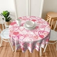 thumbnail image 6 of Valentines Day Tablecloth 60 Inch Round Pink Love Hearts Tablecloth Romantic Valentines Day Table Cloth Dust-Proof Wrinkle Resistant Rustic Tablecloth for Home Dining Room Party, 6 of 6