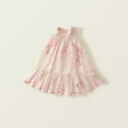 thumbnail image 5 of Utlike Girls Floral Print Dress Casual Summer Outfit For Toddlers Playful Comfortable Daily Wear Lightweight Breathable Easy To With Sandals Pink Relaxing Fit Sundress Size 3 Years-4 Years, 5 of 9