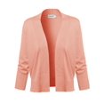 thumbnail image 2 of FashionOutfit Women's Solid Open Front Soft Stretch 3/4 Sleeve Layer Short Cardigan, 2 of 3
