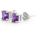 thumbnail image 2 of Galaxy Gold 14K White Gold 0.65 Carat Natural Amethyst Stud Earrings - February Birthstone - Peace & Wisdom - Fine Jewelry for Women, 2 of 4