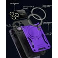 thumbnail image 6 of for iPhone 13 Pro Case with 360° Rotatable Magnetic Ring Stand, Large Window Design Compatible with Magsafe, Military-Grade Protection Shockproof Phone Cover for Women Men, Purple, 6 of 14