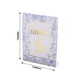 thumbnail image 3 of Efavormart 25 Pack White Blue Double Sided Paper Wedding Table Numbers with Chinoiserie Floral and Gold Foil Numbers Print, 7" Free Standing Table Sign Cards 1-25, 3 of 11