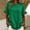 Green, variant on Women's Crew Neck Ruffle Short Sleeve Blouse Midnight Tone Solid Ruffled Hem Casual Loose Top for Daily Wear Summer Vacation Black XXL