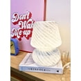 thumbnail image 4 of Urban Shop Blue Stripe Glass Mushroom Lamp, 10" H x 7.5" W, Plug in, 4 of 12
