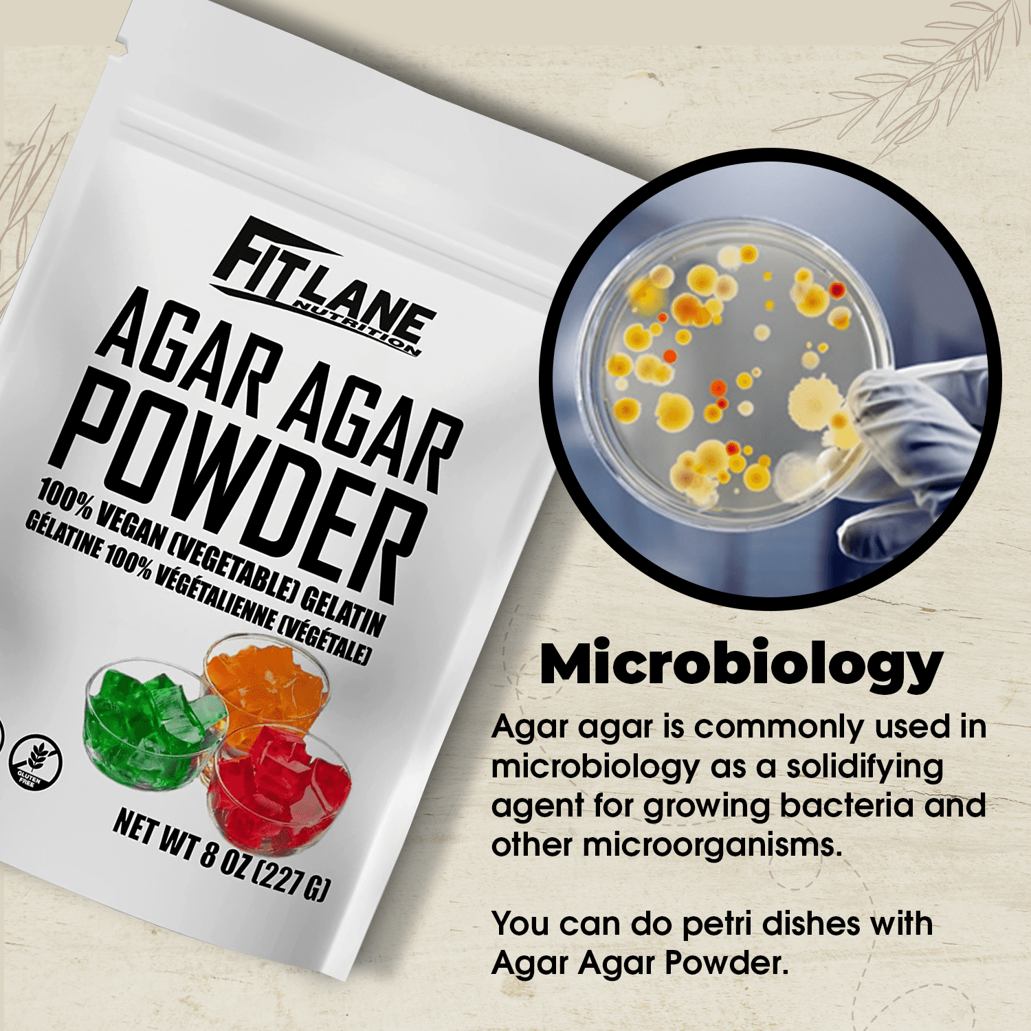 Agar Agar Powder 8 oz - Vegan (Vegetarian) Gelatin - Gluten Free Unflavored - 151 Servings Per Bag