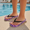 thumbnail image 5 of POLERO Little Kid Purple Leopard Print Flip Flop, Arch Support, Non Slip Outsole, Water Friendly Size 12, 5 of 7