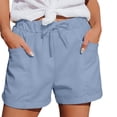 thumbnail image 2 of Afdoent Shorts For Women Straight Leg Fashion Casual Shorts With Pockets Elastic Waist Sports Loose Summer Beach Vacation Shorts, 2 of 7