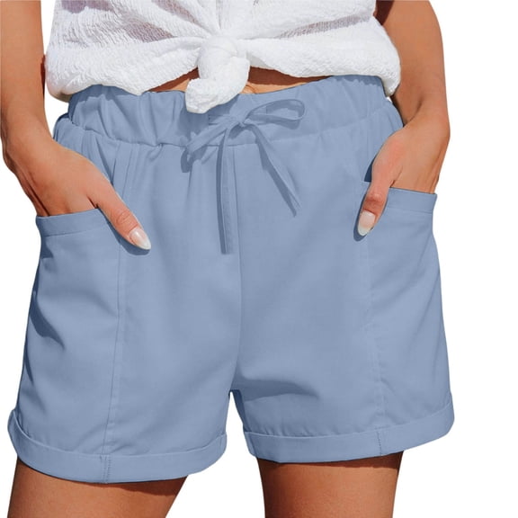 oqasdz Womens Shorts Straight Leg High Waisted Sports Athletic Loose Fashion Solid Color Cargo Pants with Pockets Summer Clothes