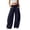 Navy #260, variant on Women's Baggy Wide Leg Pants Drawstring Elastic Waist Loose Fit Solid Color Casual Lounge Sweatpants with Pockets