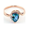 thumbnail image 2 of Galaxy Gold 14K Rose Gold 1.52 Carat Natural Diamonds and Blue Topaz Ring - December Birthstone - Communication & Serenity - Sizes 5.5 to 11 - Fine Jewelry for Women, 2 of 5