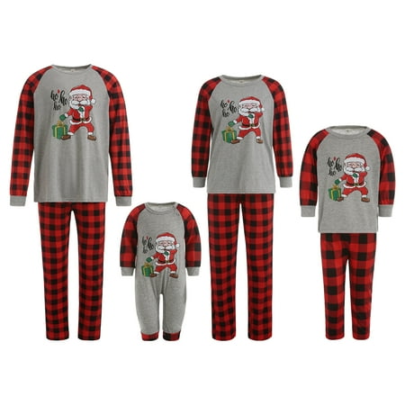 

QILINXUAN Family Christmas Pjs Matching Sets Baby Christmas Matching Jammies for Adults and Kids Holiday Xmas Sleepwear Set