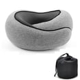 thumbnail image 3 of Almohada de viaje para el cuello, de espuma viscoelástica, en forma de U, con soporte para el cuello, portátil, ajustable, suave, para dormir al mediodía., 3 of 5