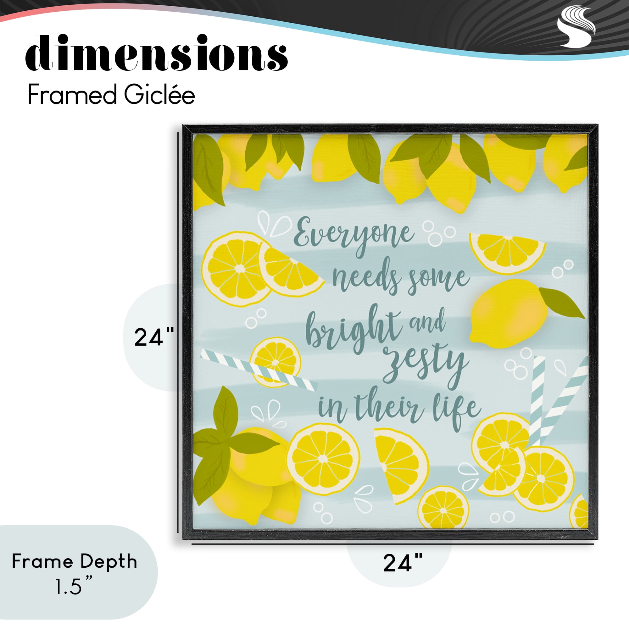 Stupell Industries Everyone Needs Bright & Zesty Black Framed Giclee Art, design by Anna Quach