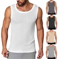 thumbnail image 5 of ZQUUVOU Men's Workout Tank Top Solid Color Quick Dry Crew Neck Sleeveless Training Shirt Gym Athletic Performance Tops Black, 5 of 5