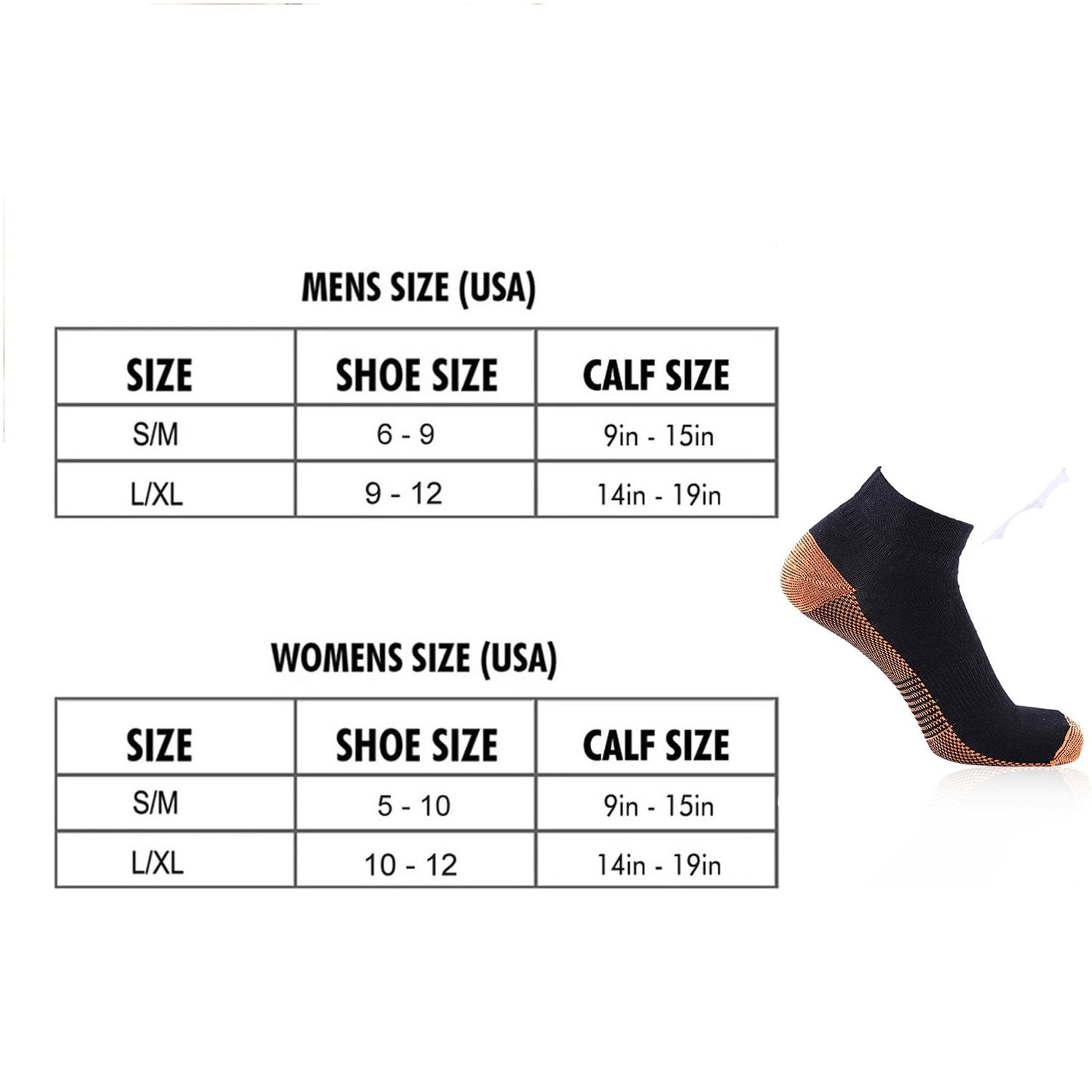 Unisex Copper-Infused Compression Crew Socks 6-Pair