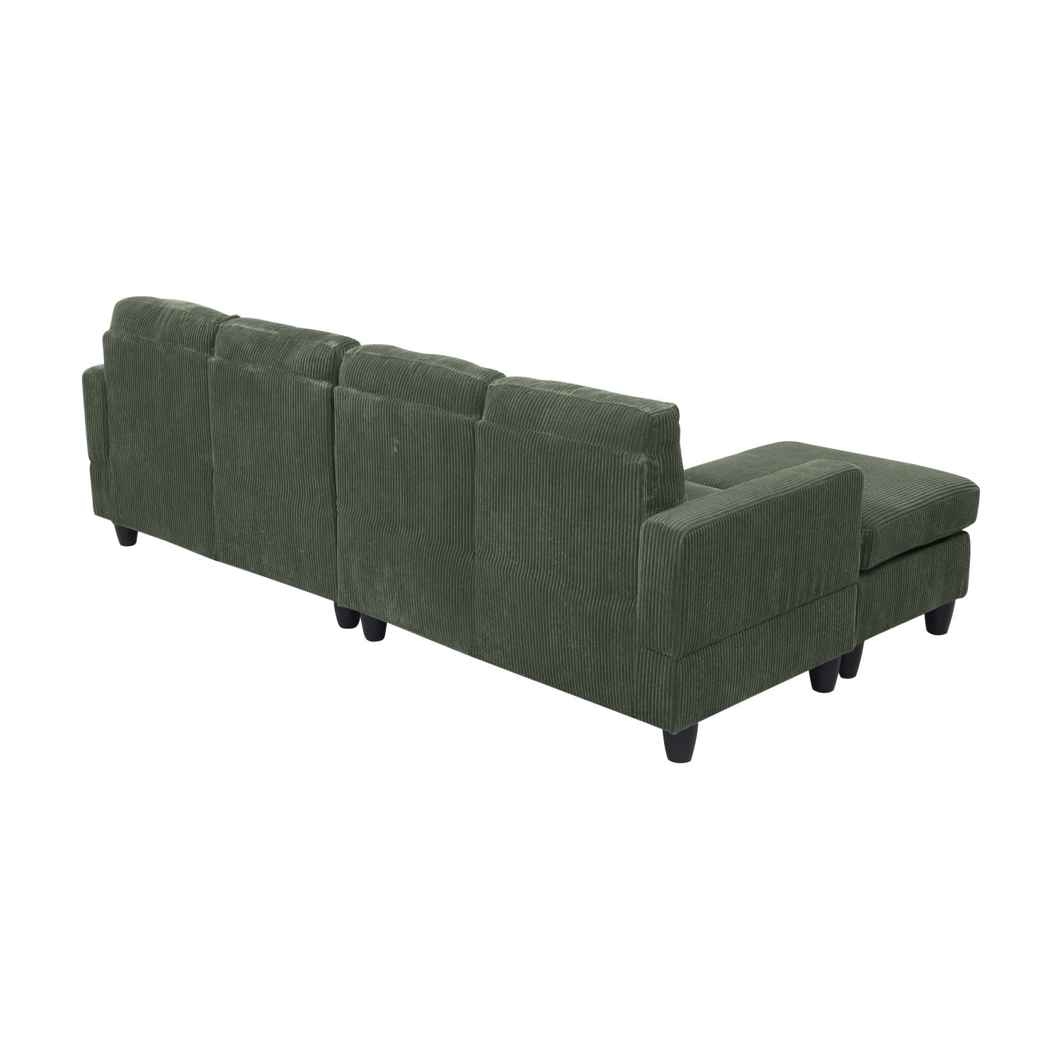 Hommoo Corduroy U shape Modular 4-Seat Sectional Sofa with Movable Ottoman, Living Room Furniture Set for Home, Green