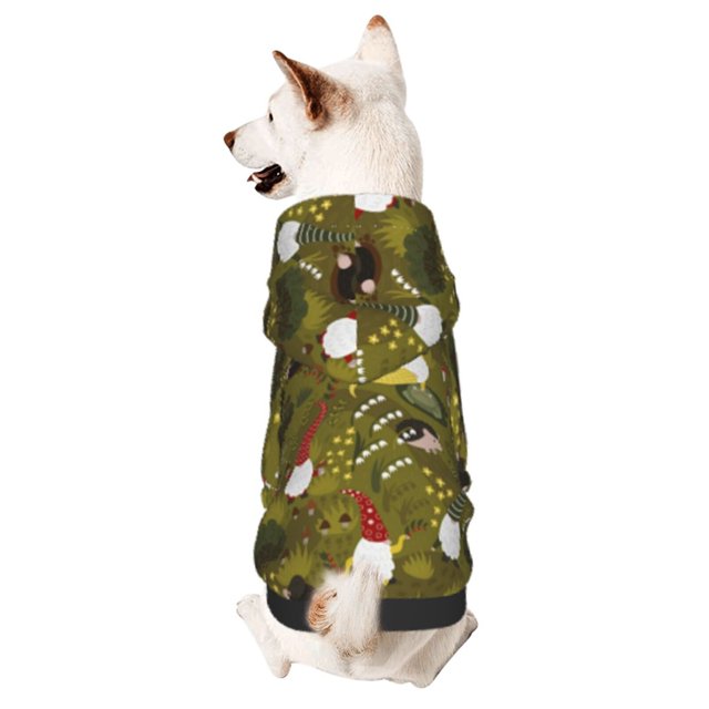 Fotbe Gnomes Playing in the Garden Sudadera con Estampado para Perros Pequeños – Suéter con Capucha para Mascotas, Tela Suave de Forro Polar con Bolsillo-Small