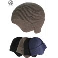 thumbnail image 1 of Luxtrada - Gorro de punto con visera para hombre, cálido, de invierno, con forro polar y orejeras (caqui), 1 of 8