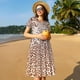 thumbnail image 4 of Balery Leopard Brown Vestidos sueltos de manga corta para mujer, vestidos de verano 2025, vestidos casuales de corte A con vuelo., 4 of 6