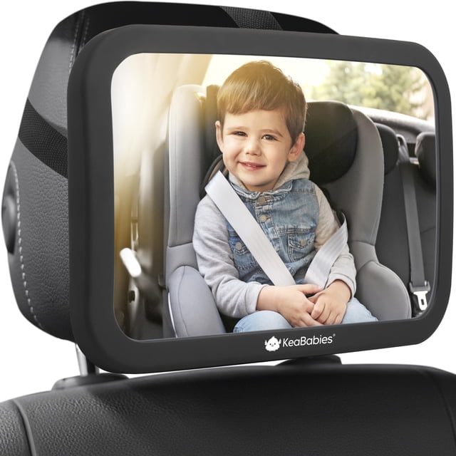 Espejo para Silla de Coche Infantil KeaBabies Negro Mate 25x18x7 cm