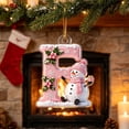 thumbnail image 5 of Acrylic Letter Christmas Ornament Pink Snowman Monogram Hanging Decoration with Initial for Xmas Tree Gift for Friends (3.15In), 5 of 7