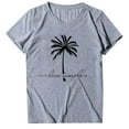 thumbnail image 4 of Womens Graphic T-shirts Short Sleeve Crewneck Palm Tree Print Tee Beach Hawaiian Summer Tops Grey XL, 4 of 4