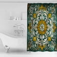 thumbnail image 2 of Abstract Colorful Flower Shower Curtain, 72" x 72", Vintage Boho Floral Waterproof Bathroom Curtain Washable Shower Curtain Set with 12 Hooks, 2 of 6