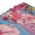 thumbnail image 4 of Shower Curtain, Pink Parrot Tropical Blossoms Waterproof Fabric Plastic Shower Curtain, Drying Fast Bathroom Curtain with 9 Buttonholes, Ruffle Shower Curtain 60x72in, 4 of 8