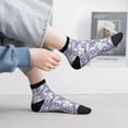 thumbnail image 2 of Fuzoiu Lavender Flowers Print Adult Socks, Crew Moisture-wicking Socks, Unisex Cushion Crew Socks,Casual Sports Ankle Socks, 2 of 7