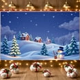 thumbnail image 5 of Winter Wonderland Banner Snowy Scene Christmas Decorations Snowman Backdrop for Holiday Party Celebration Festive Display, 5 of 9