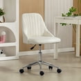 thumbnail image 1 of Vinsetto Velvet Mid-Back Armless Computer Office Task Chair Seat, Cream, 1 of 10