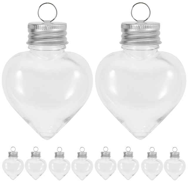 10 botellas de plástico transparente para dulces, vacías, para decoración de árboles de Navidad