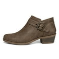 thumbnail image 3 of Pennysue Women Low Chunky Stacked Heel Boots Taupe Pu Side Zipper Ankle Booties 8M, 3 of 7