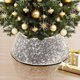 thumbnail image 3 of Injueey Collar de árbol de Navidad de terciopelo y lentejuelas para un toque festivo Base de cesta de árbol de Navidad fácil de instalar Kits de decoración para fiestas blanco, 3 of 6