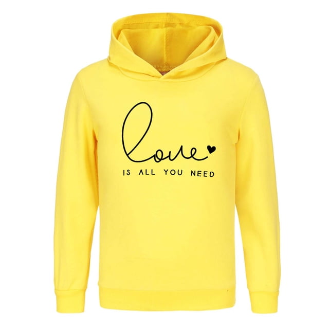 MEZZALL Chandail à Capuche Chaud à Manches Longues pour Garçons et Filles, Jaune, 9-10 Ans